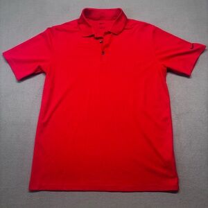 Nike Red Standard Fit Polo Shirt Mens Med Short Sleeve Golf Casual Work